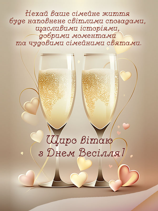 привітання з днем весілля молодим